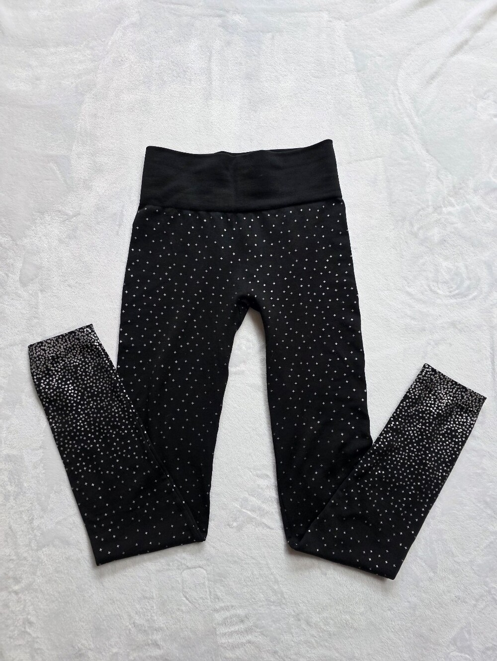 Zac & Rachel Missy Leggings Women’s Small Black Silver Star Print